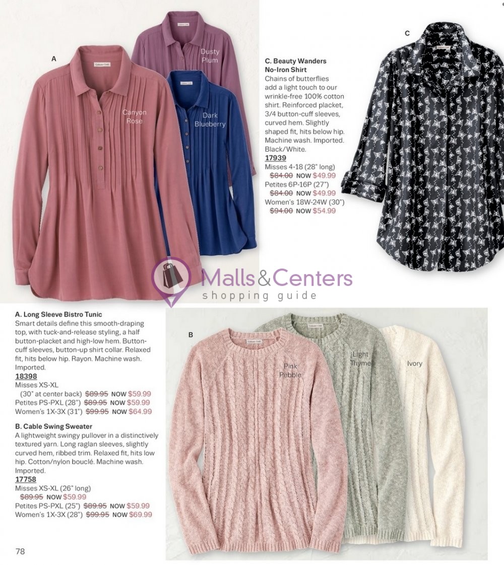 Coldwater Creek Weekly Ad sales & flyers specials MallsCenters