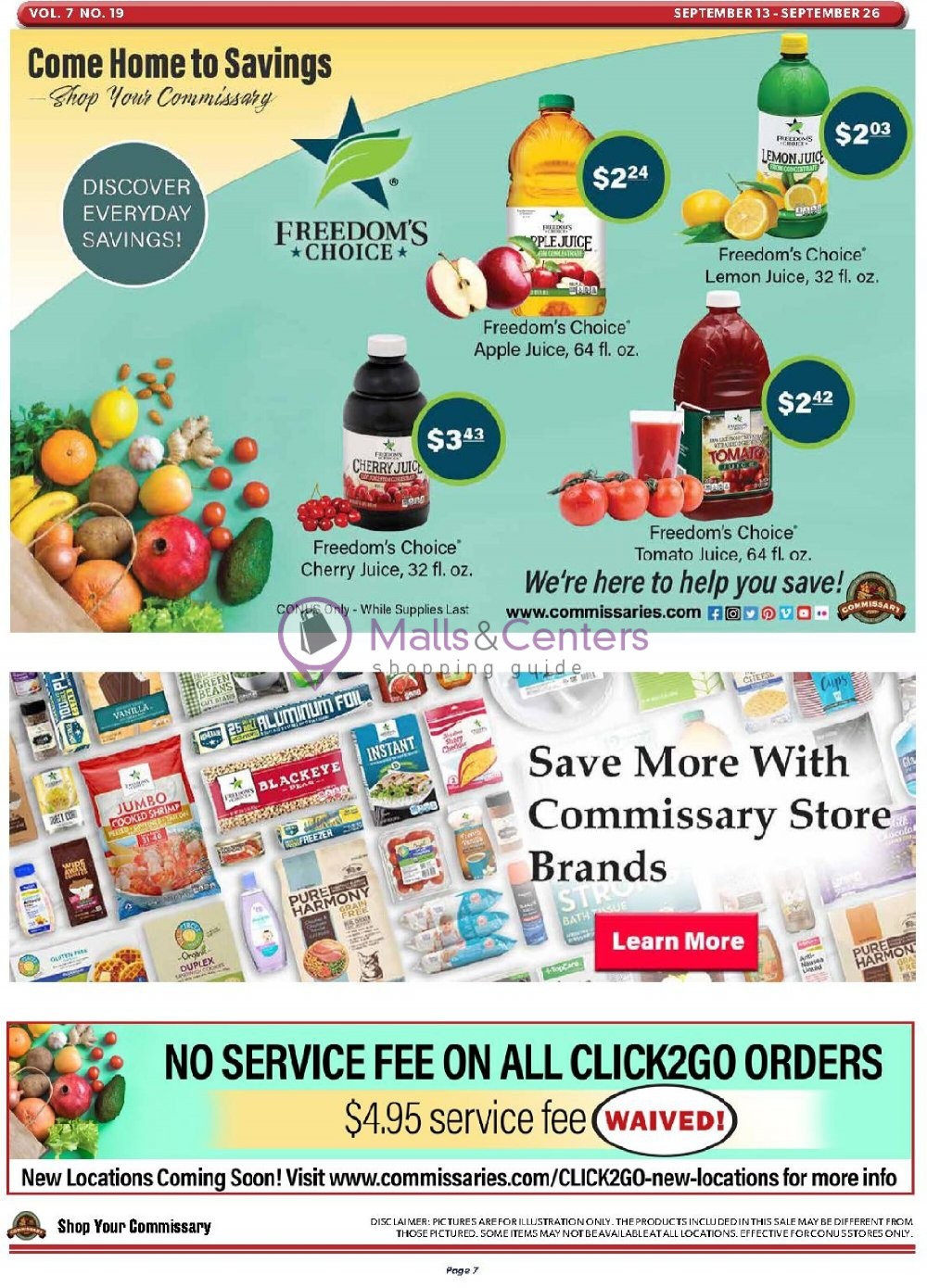 Commissary weekly ad sales flyers specials mallscenters