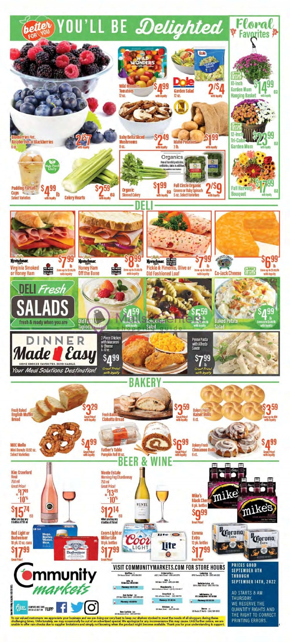 Community Markets Weekly ad valid from 09/08/2022 to 09/14/2022