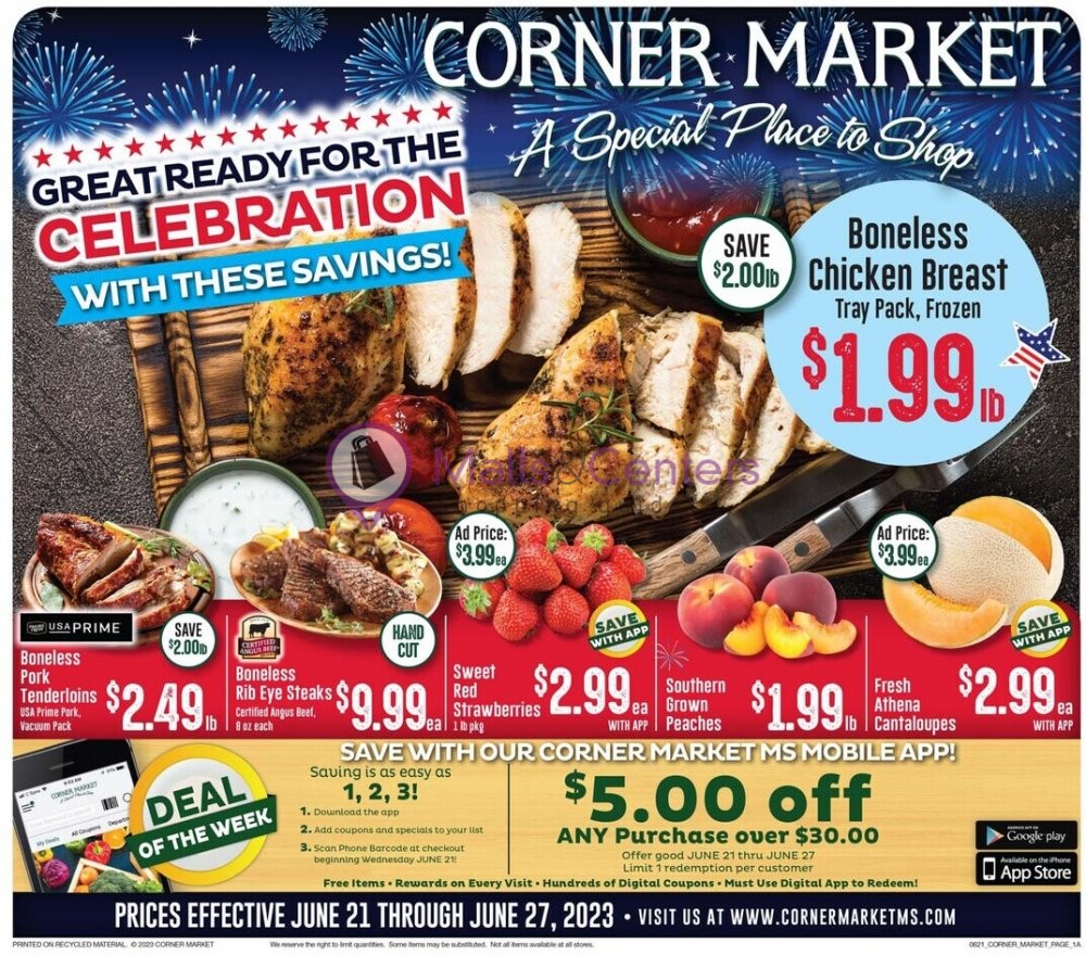 Corner Market Weekly ad valid from 06/21/2023 to 06/27/2023 MallsCenters