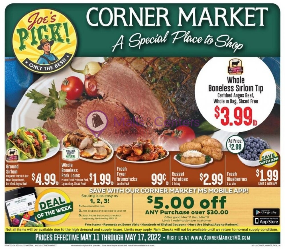 Corner Market Weekly ad valid from 05/11/2022 to 05/17/2022 MallsCenters