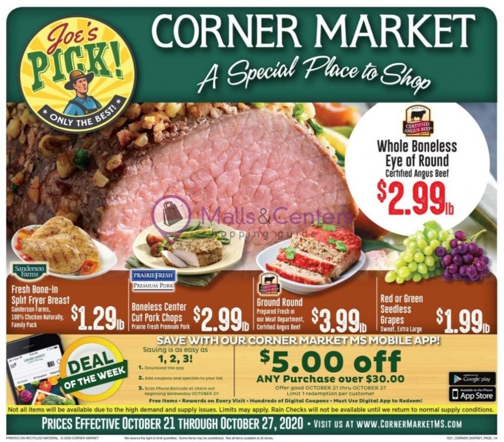Corner Market Weekly Ad sales & flyers specials MallsCenters