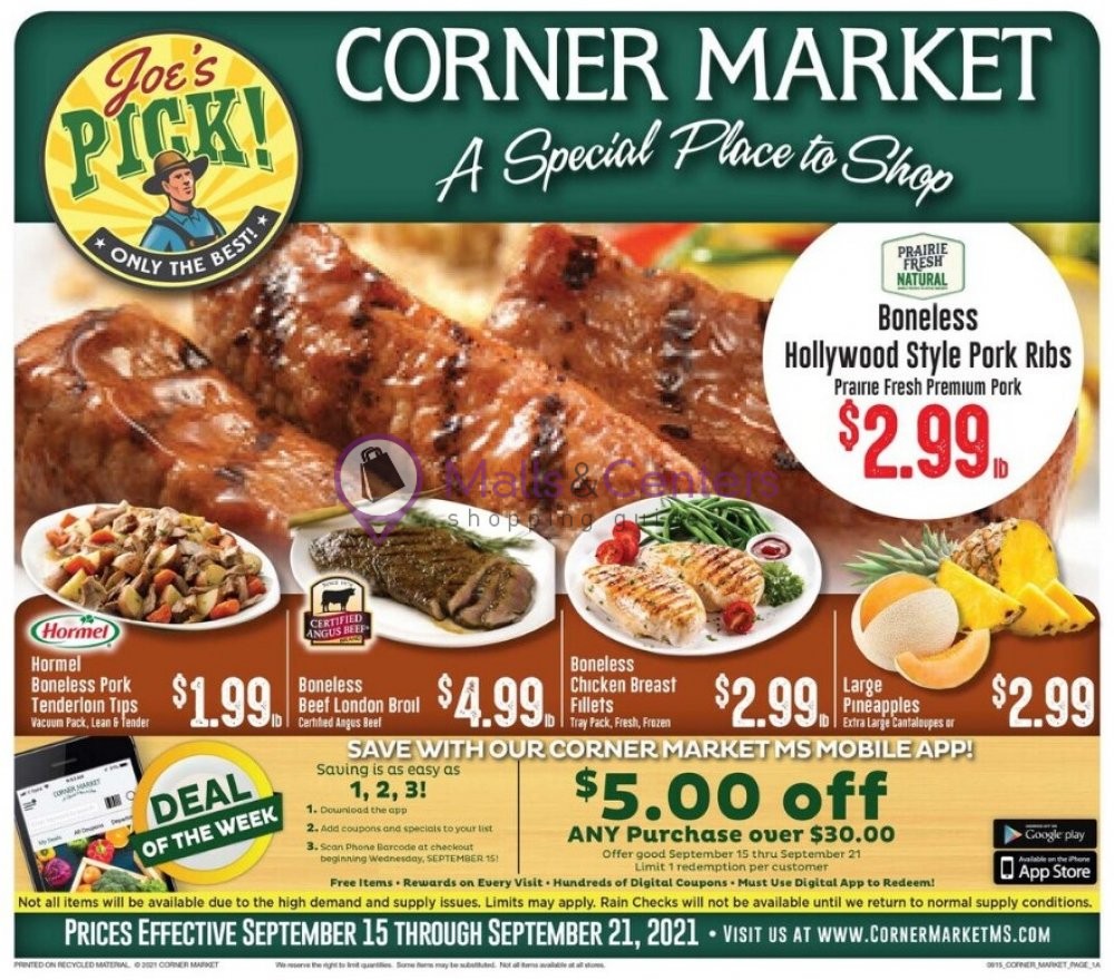 Corner Market Weekly Ad sales & flyers specials MallsCenters