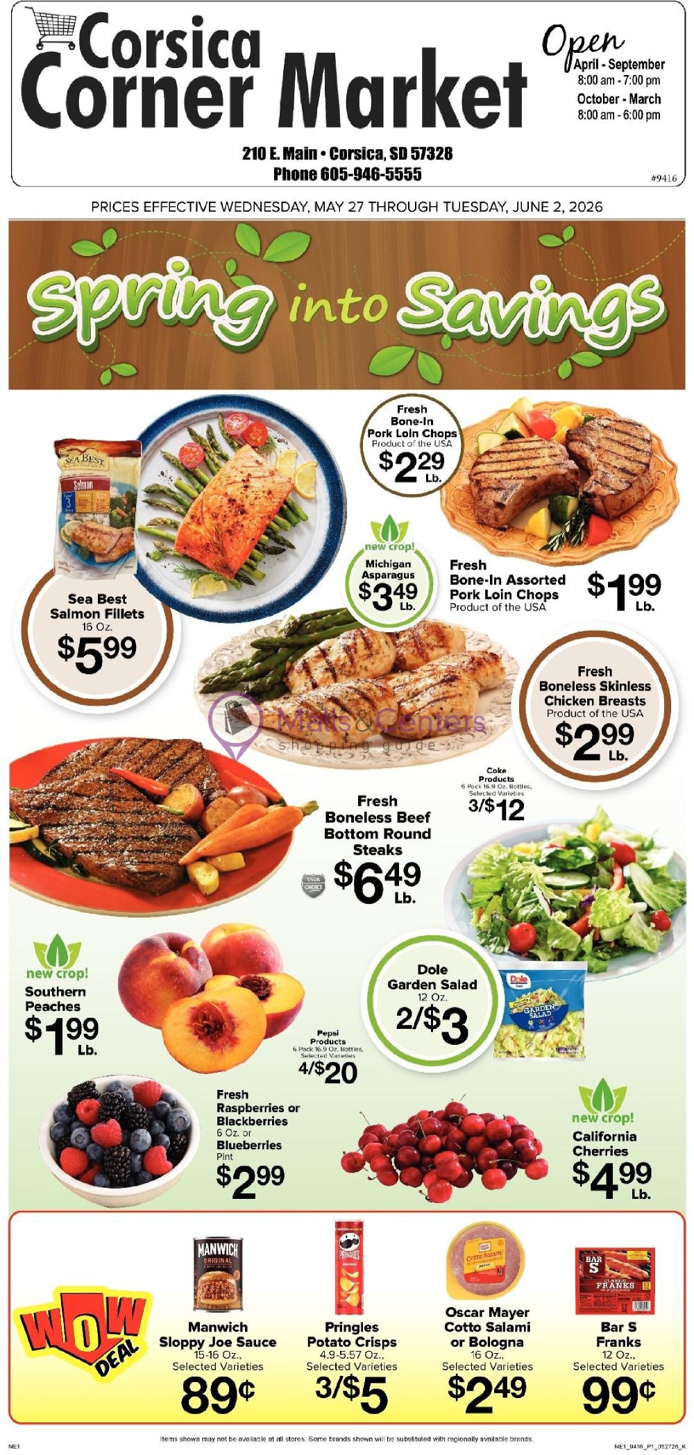 Weekly ad for Corsica Corner Market valid: 05/27/2026 - 06/02/2026, page 1