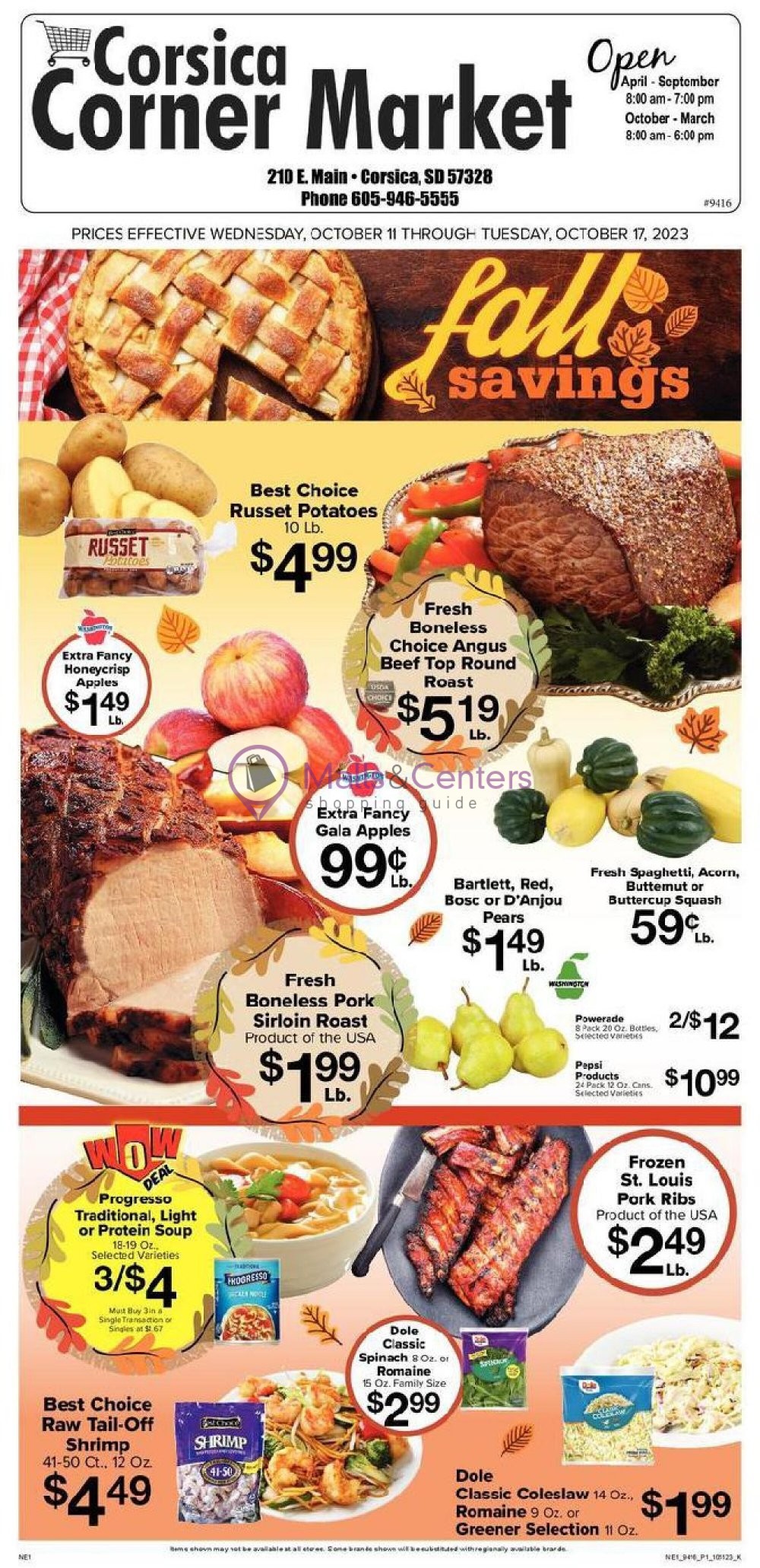 Corsica Croner market Weekly ad valid from 10/11/2023 to 10/17/2023 MallsCenters