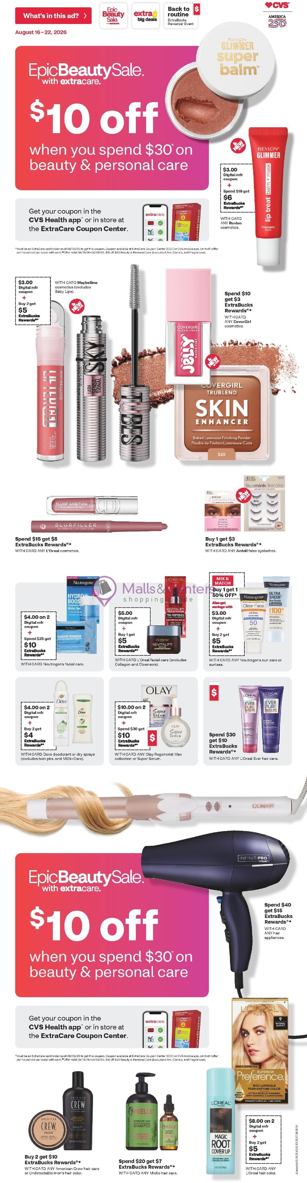 Weekly ad for CVS Pharmacy valid: 08/16/2026 - 08/22/2026, page 1