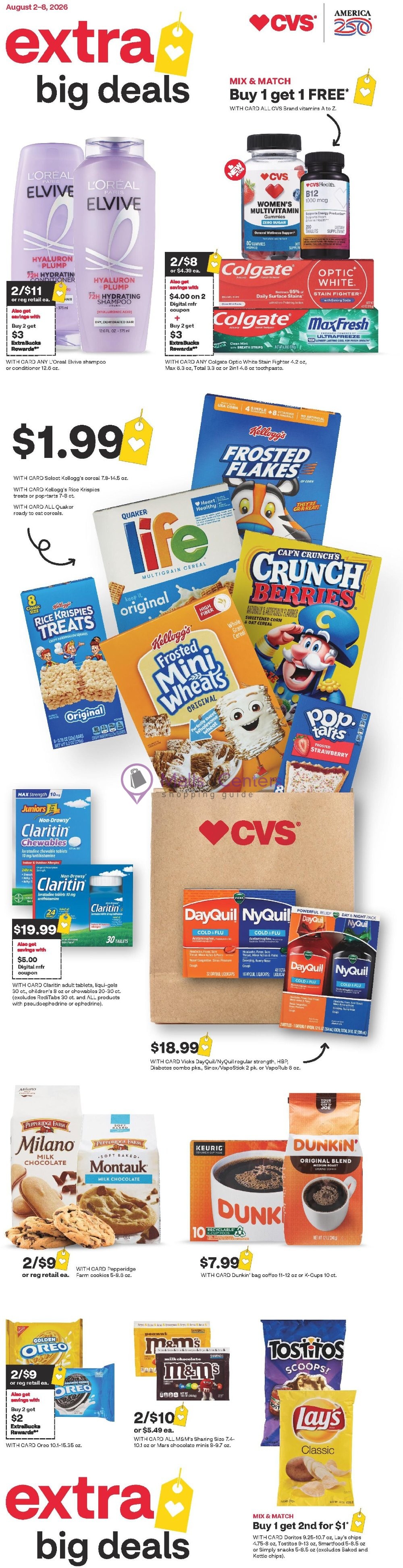 Weekly ad for CVS Pharmacy valid: 08/02/2026 - 08/09/2026, page 1
