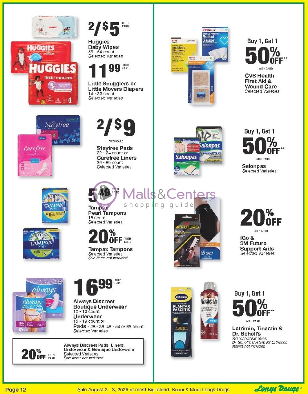 Weekly ad for CVS Pharmacy valid: 08/02/2026 - 08/09/2026, page 12