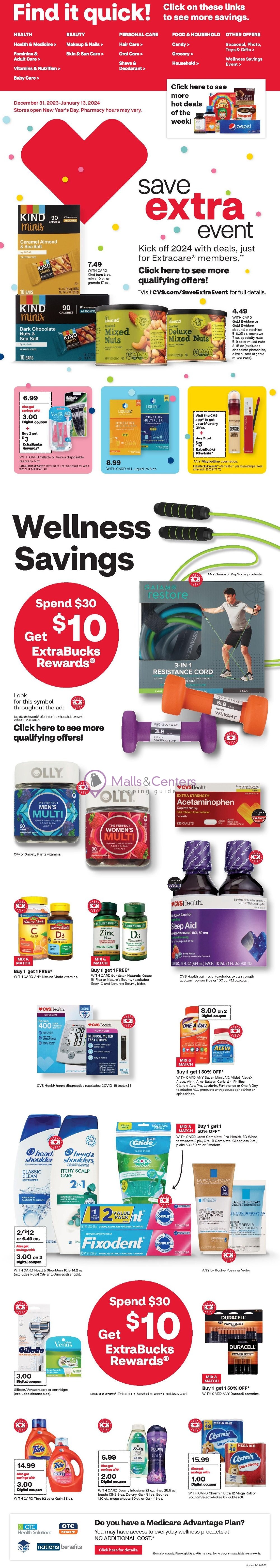 CVS Pharmacy Weekly Ad, from Sun, 12/31/2023 - sales & flyers specials ...