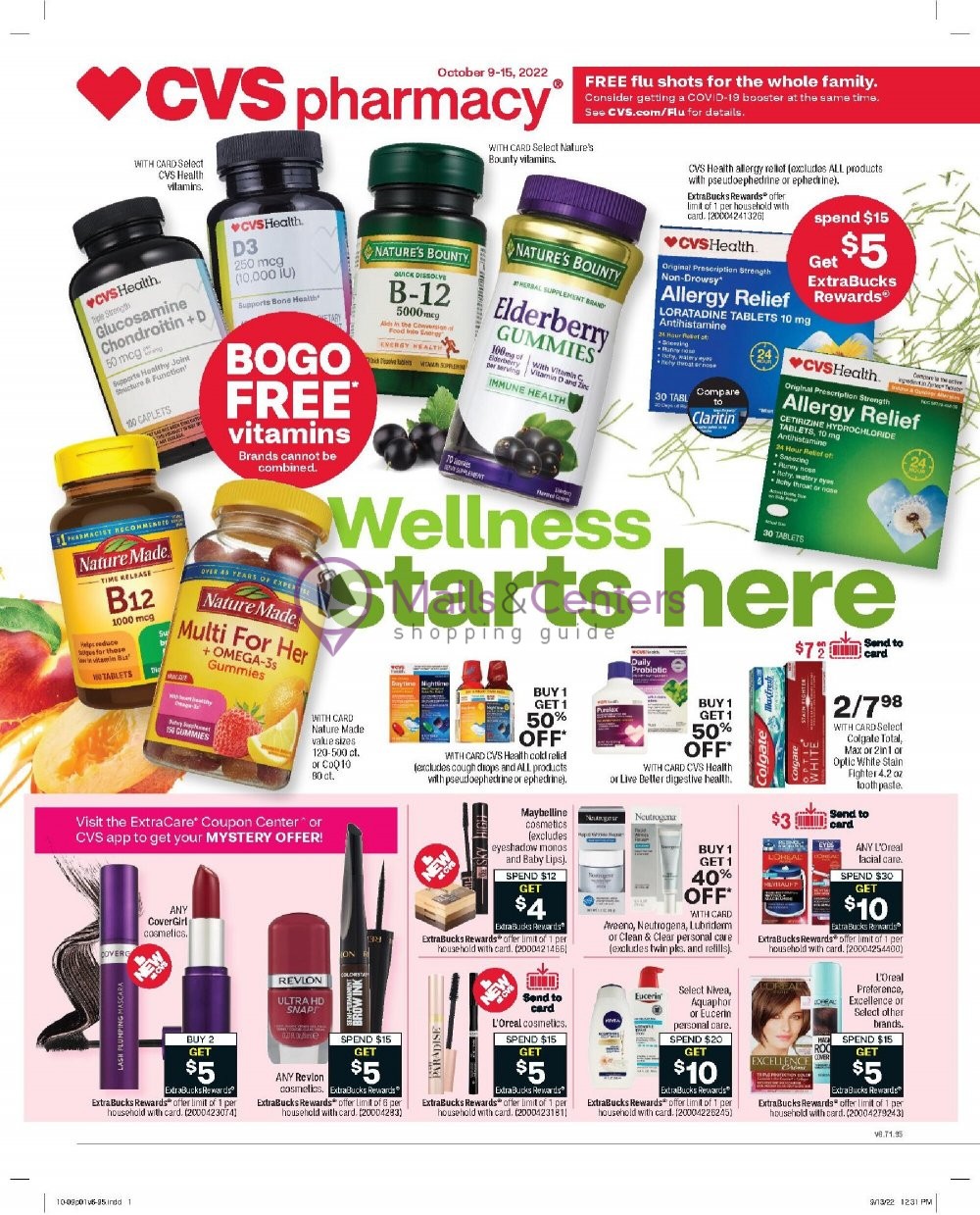 CVS Pharmacy Weekly ad valid from 10/09/2022 to 10/15/2022 MallsCenters