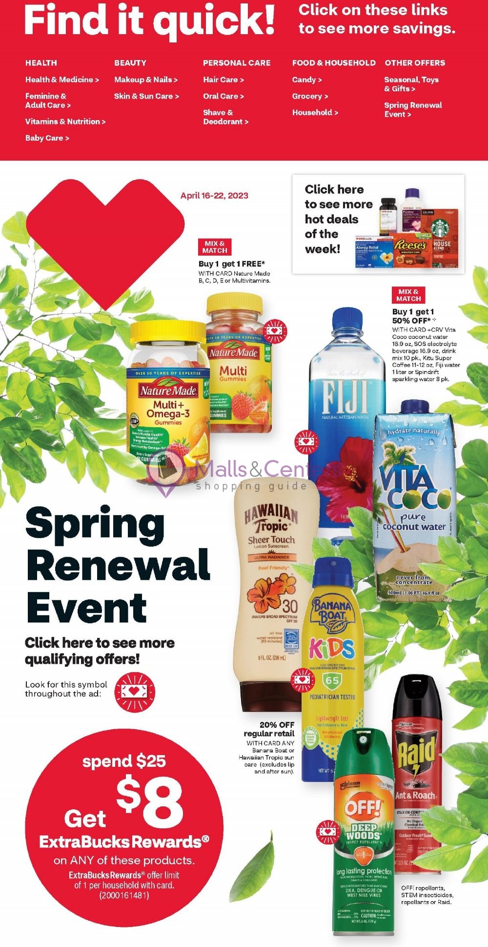 CVS Pharmacy Weekly ad valid from 04/16/2023 to 04/22/2023 - MallsCenters