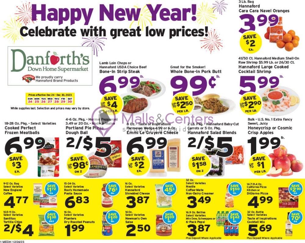 Danforth's Down Home Supermarket Weekly Ad, from Sun, 12/24/2023 sales & flyers specials