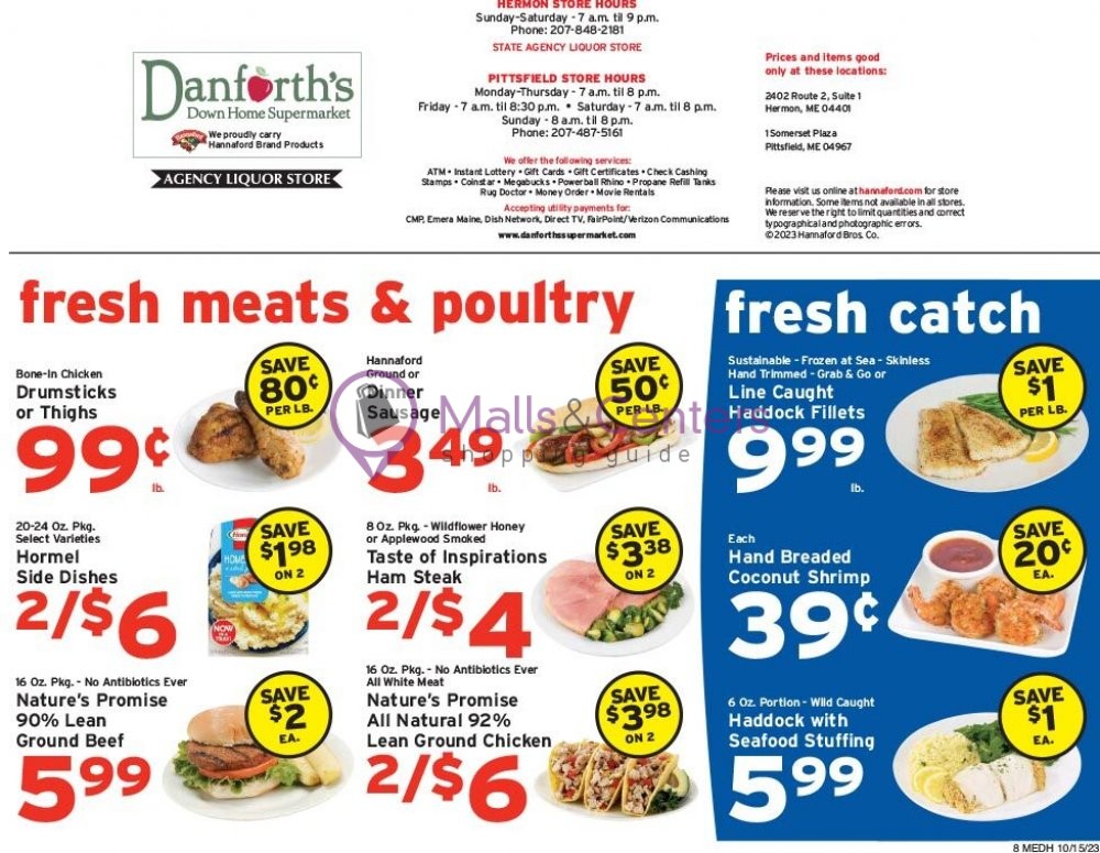 Danforth's Down Home Supermarket Weekly ad valid from 10/15/2023 to 10/21/2023 MallsCenters