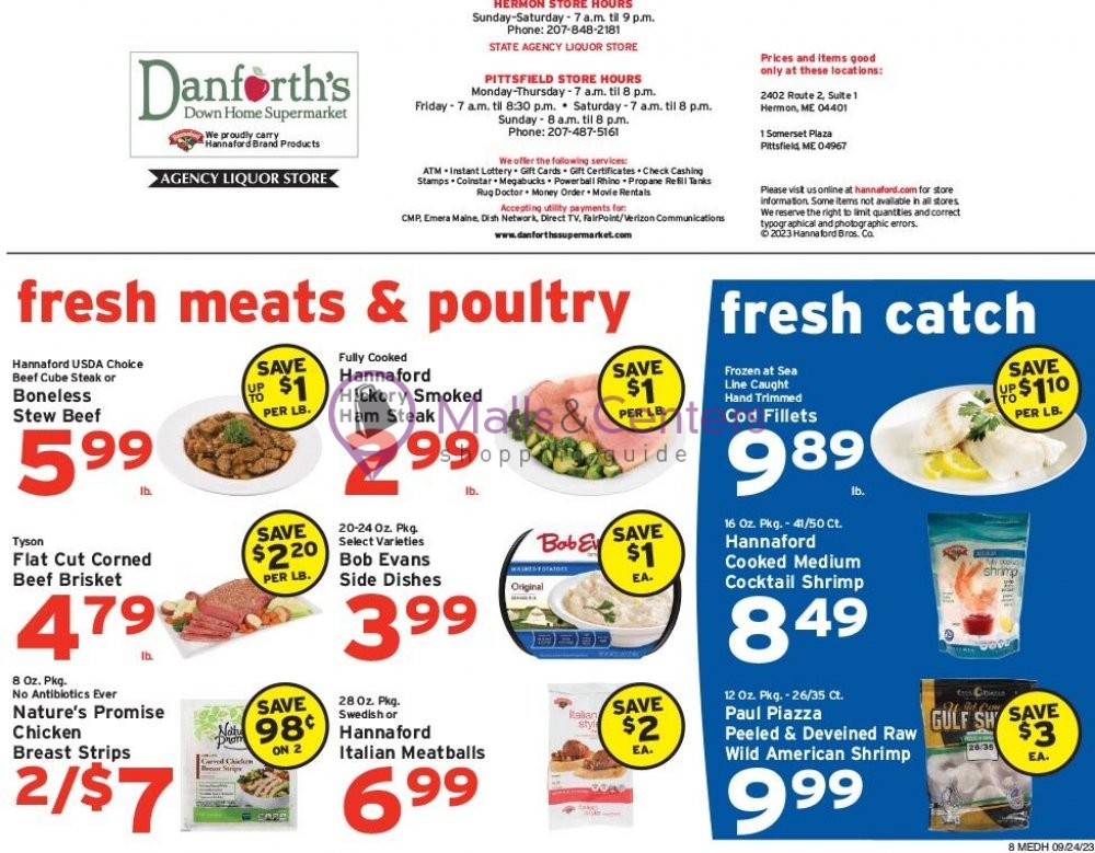 Weekly ad for Danforth's Down Home Supermarket valid: 09/24/2023 - 09/30/2023, page 8 Weekly ad for Danforth's Down Home Supermarket valid: 09/24/2023 - 09/30/2023, page 8