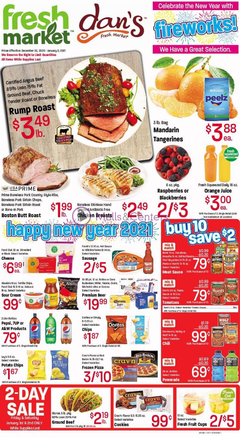 Dan's Fresh Market Weekly ad valid from 12/30/2020 to 01/05/2021 MallsCenters