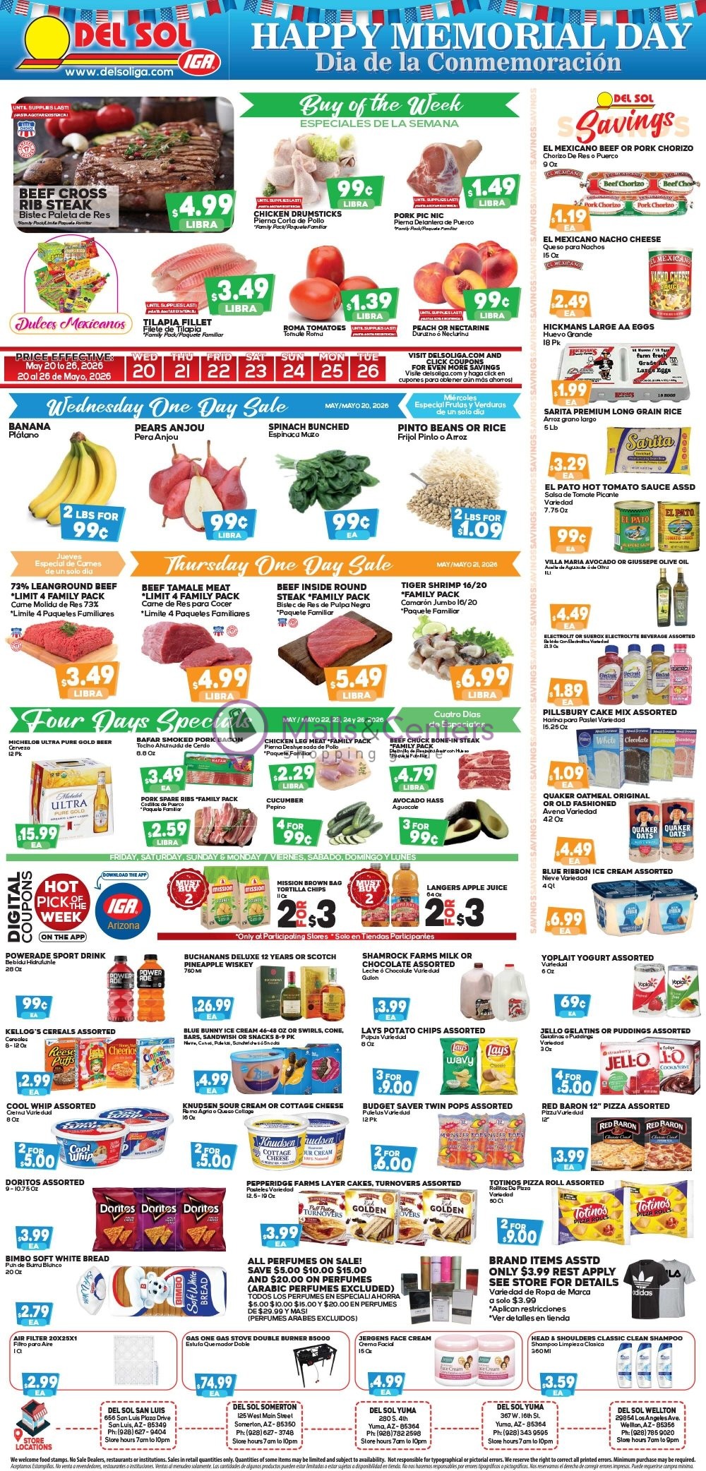 Weekly ad for Del Sol IGA valid: 08/05/2027 - 02/05/2028, page 1