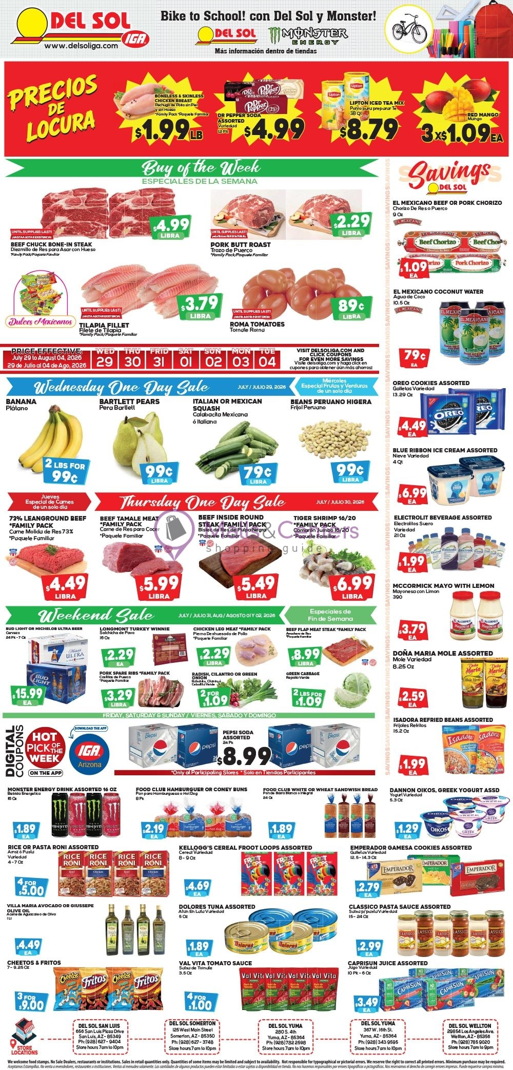 Weekly ad for Del Sol IGA valid: 07/29/2026 - 08/04/2026, page 1
