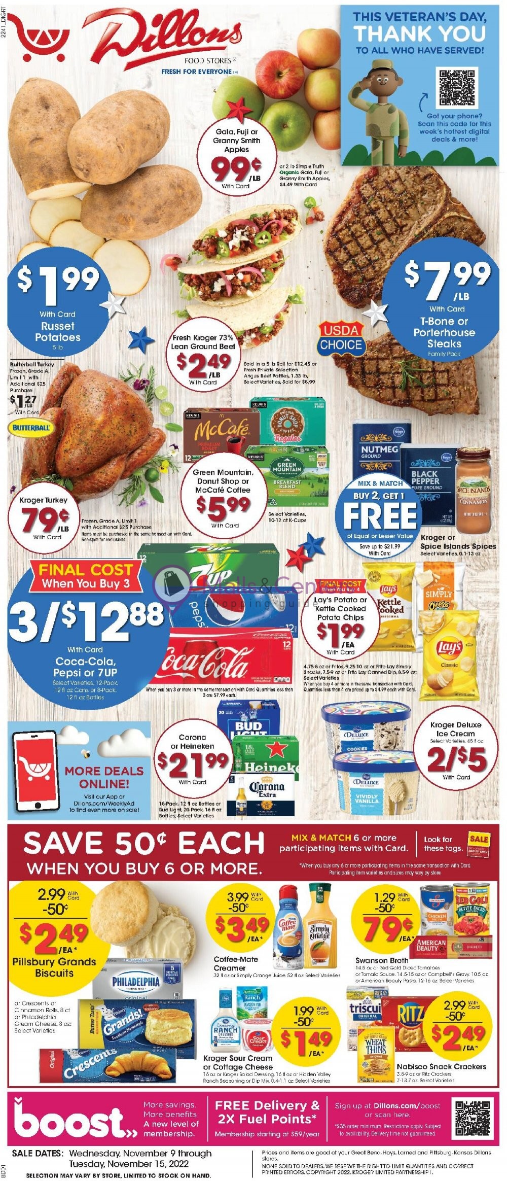 Dillons Weekly ad valid from 11/09/2022 to 11/15/2022 MallsCenters