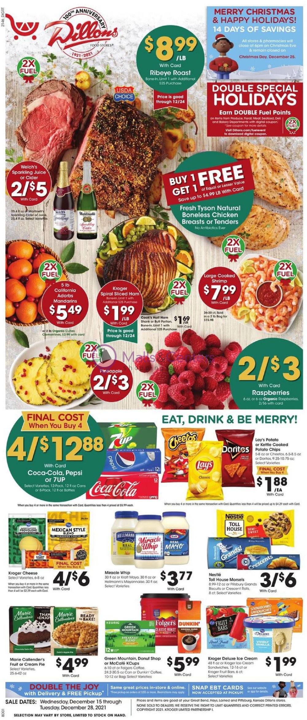 Dillons Weekly ad valid from 12/15/2021 to 12/28/2021 MallsCenters