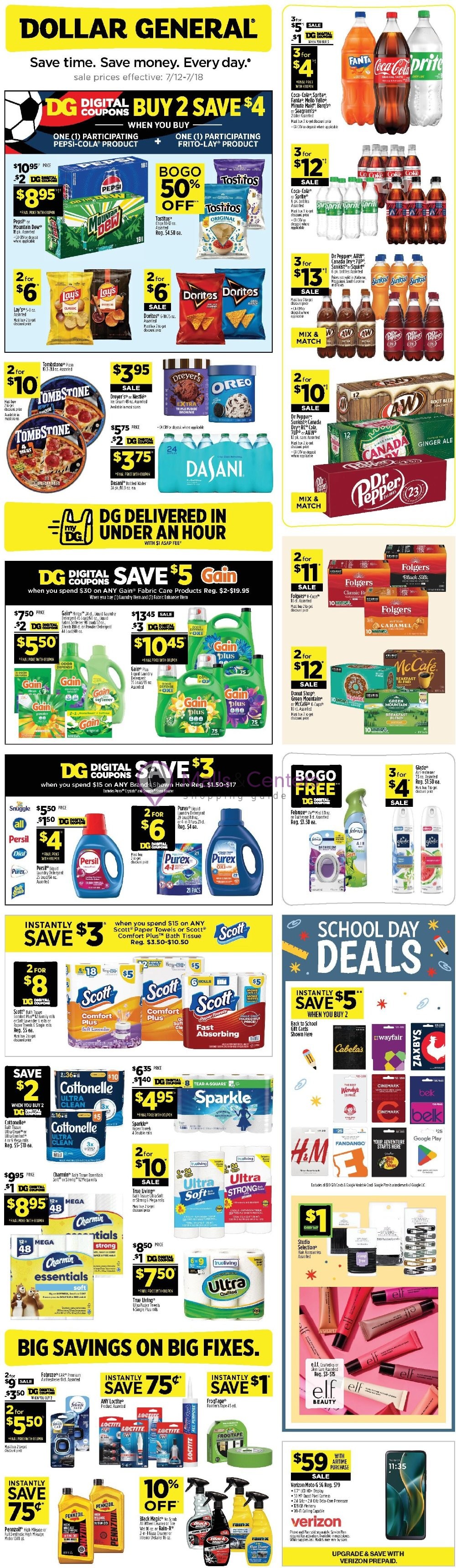 Weekly ad for Dollar General valid: 07/12/2026 - 07/18/2026, page 1
