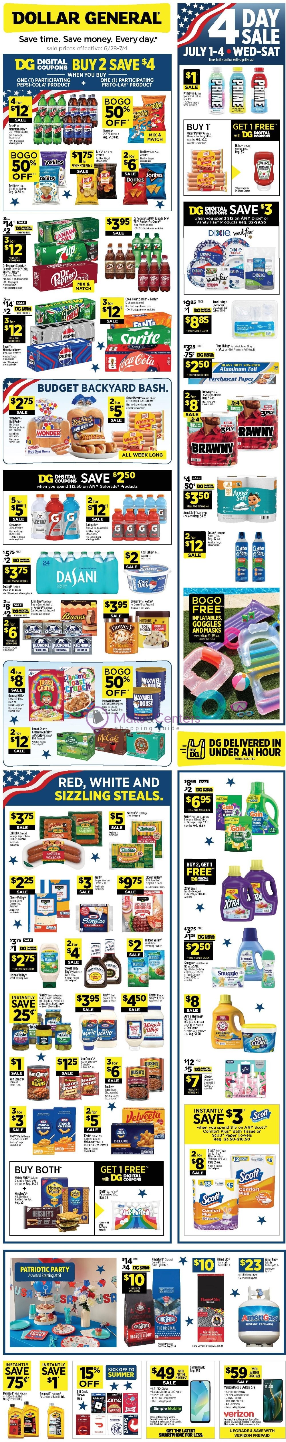Weekly ad for Dollar General valid: 06/28/2026 - 07/04/2026, page 1
