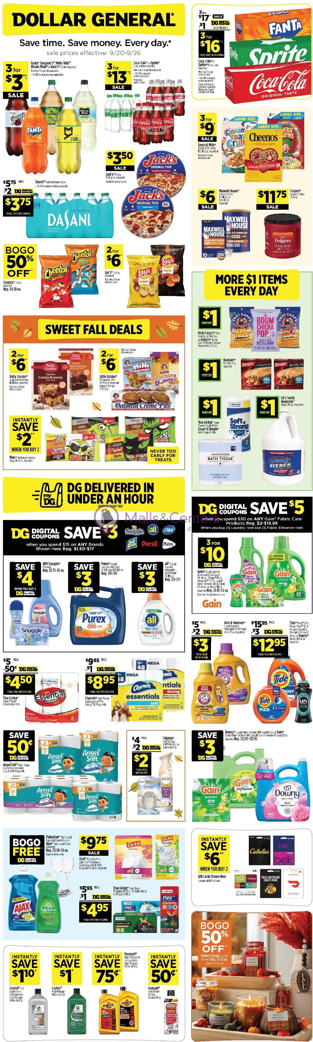 Weekly ad for Dollar General valid: 09/20/2026 - 09/26/2026, page 1