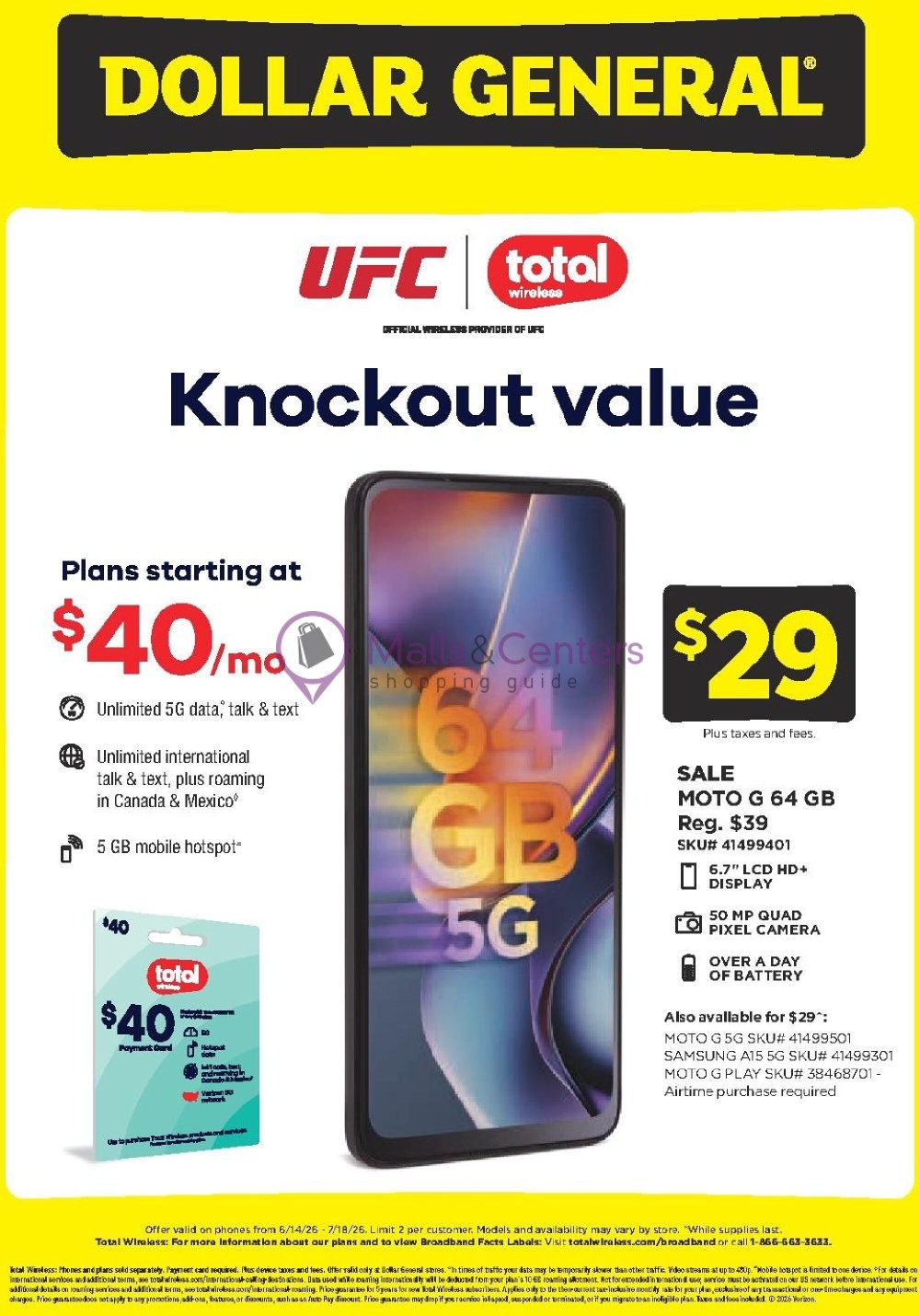 Weekly ad for Dollar General valid: 06/14/2026 - 07/18/2026, page 1