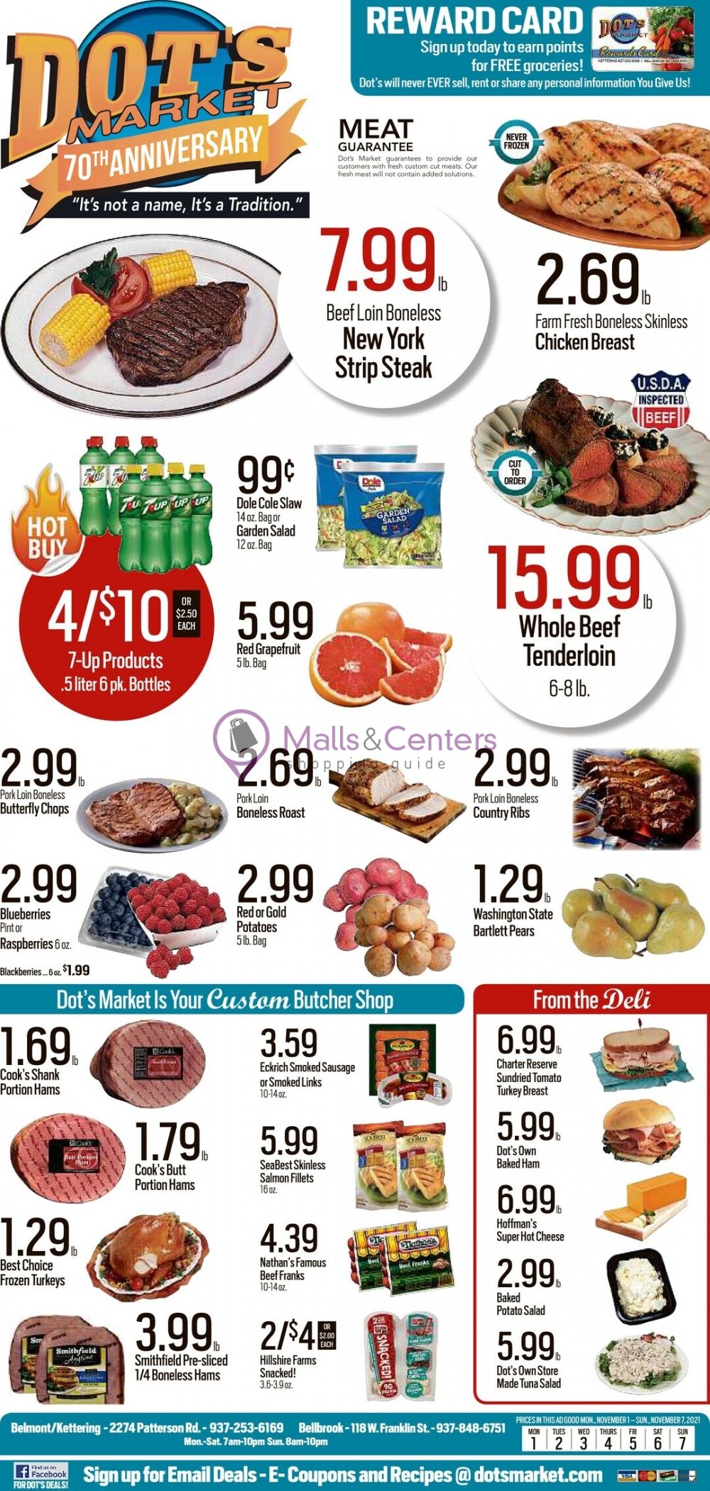 Dot's Market Weekly ad valid from 11/01/2021 to 11/07/2021 MallsCenters