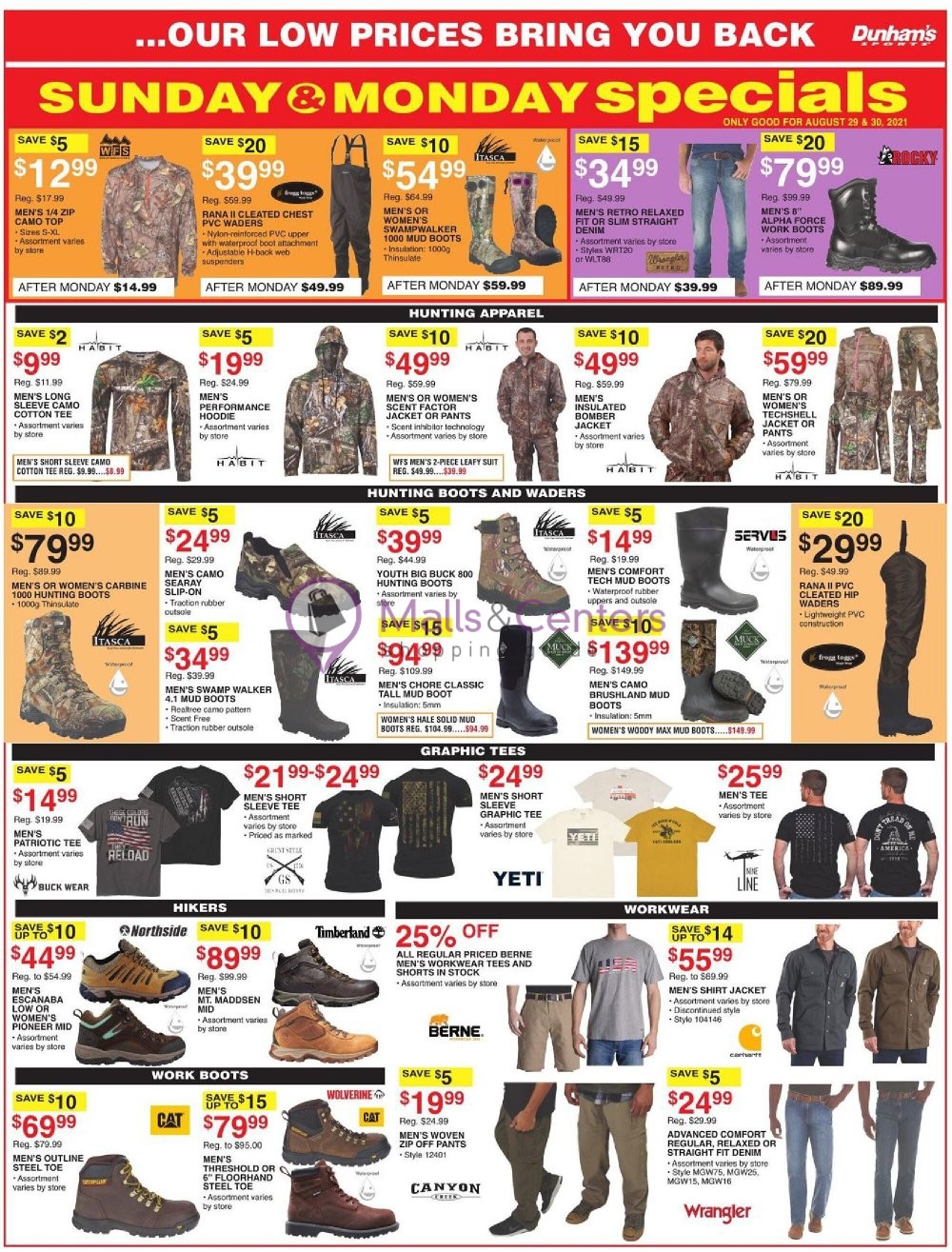 Dunham's Sports Weekly Ad sales & flyers specials MallsCenters