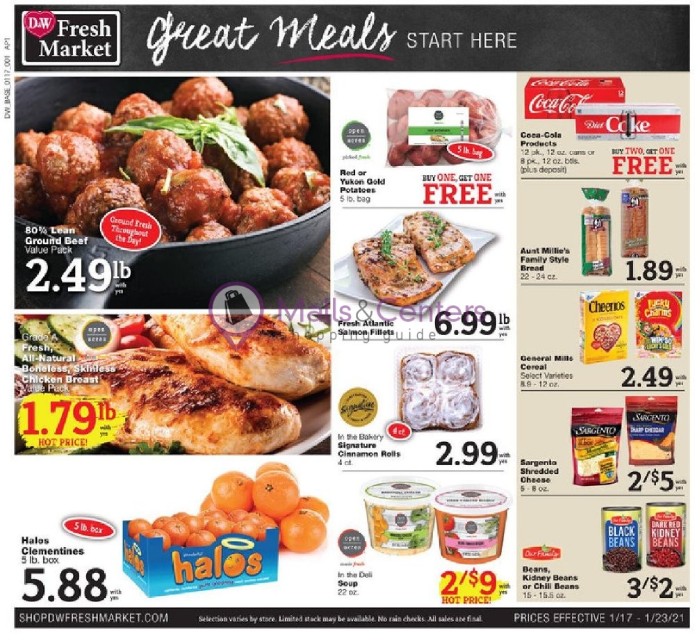 D&W Fresh Market Weekly ad valid from 01/17/2021 to 01/23/2021 MallsCenters