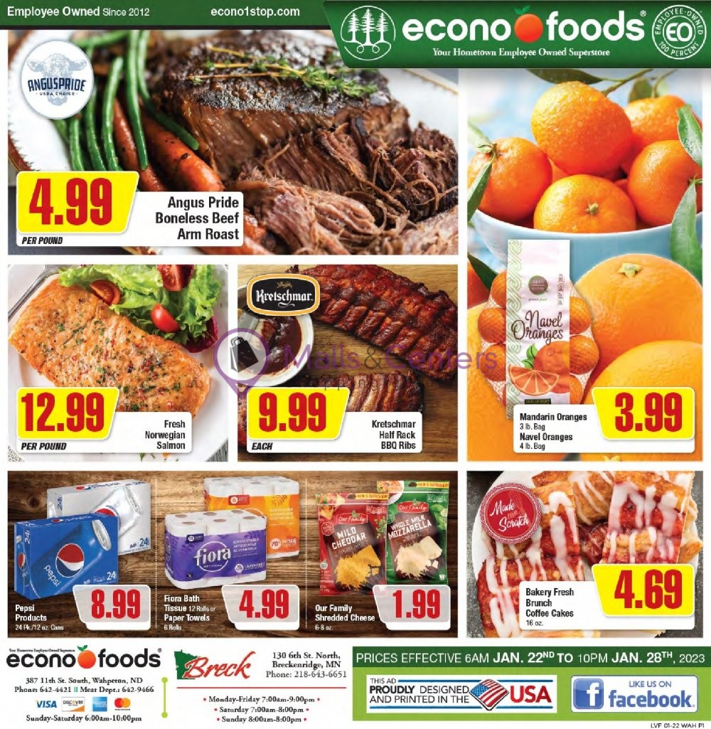 EconoFoods Weekly ad valid from 01/22/2023 to 01/28/2023 MallsCenters