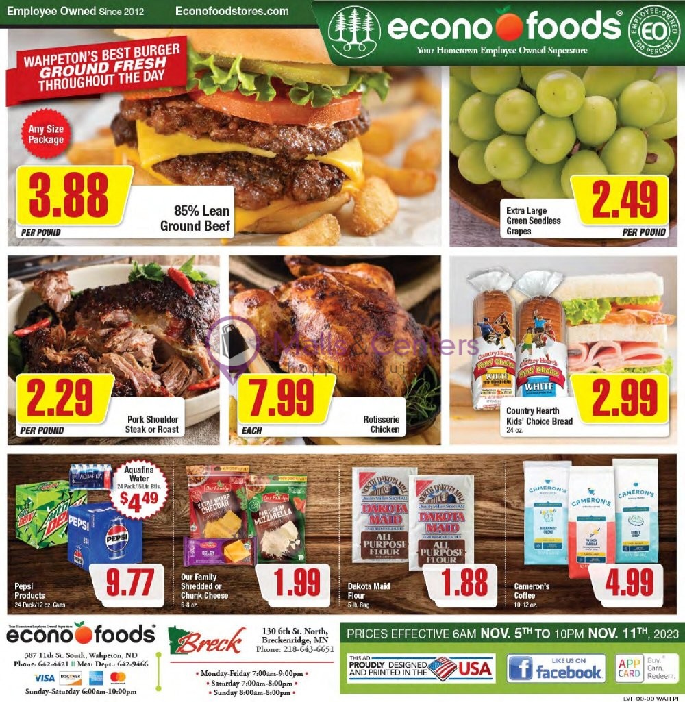 EconoFoods Weekly ad valid from 11/05/2023 to 11/11/2023 MallsCenters