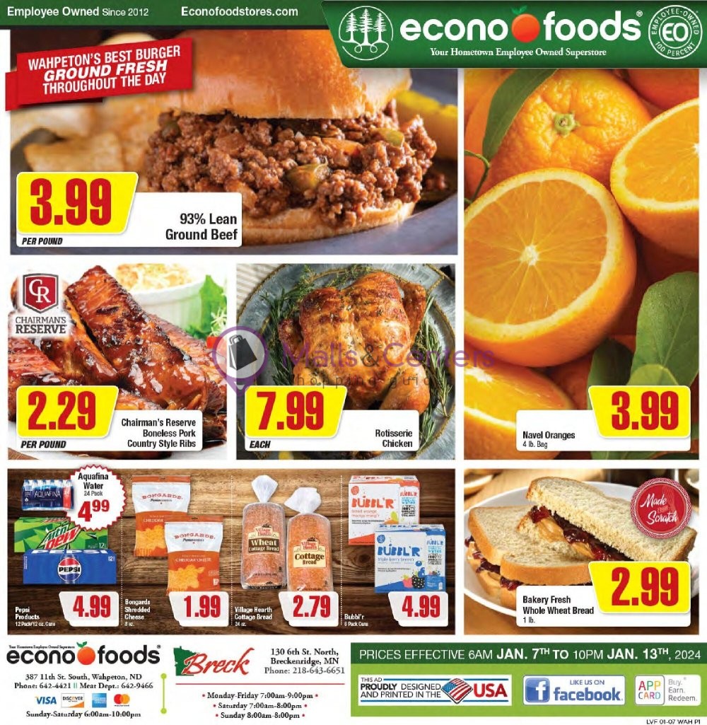 EconoFoods Weekly ad valid from 01/07/2024 to 01/13/2024 MallsCenters