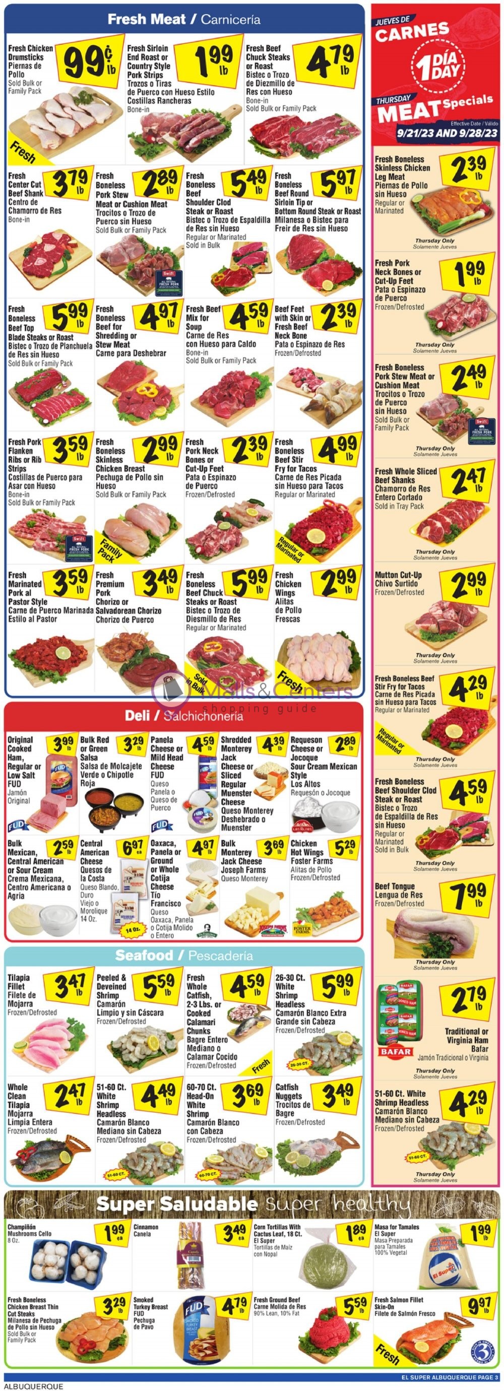 El Super Weekly ad valid from 09/20/2023 to 10/03/2023 MallsCenters