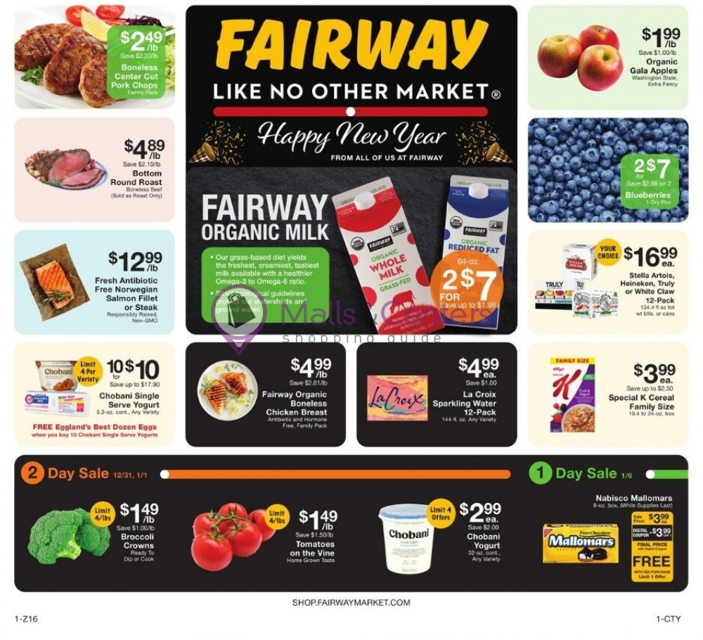 Fairway Market Weekly ad valid from 12/31/2021 to 01/06/2022 MallsCenters