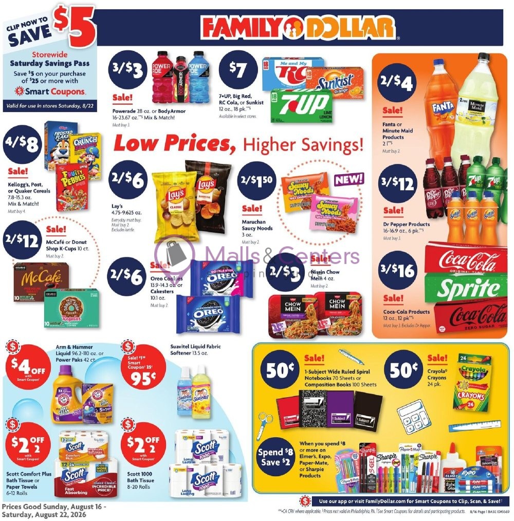 Weekly ad for Family Dollar valid: 08/16/2026 - 08/22/2026, page 1