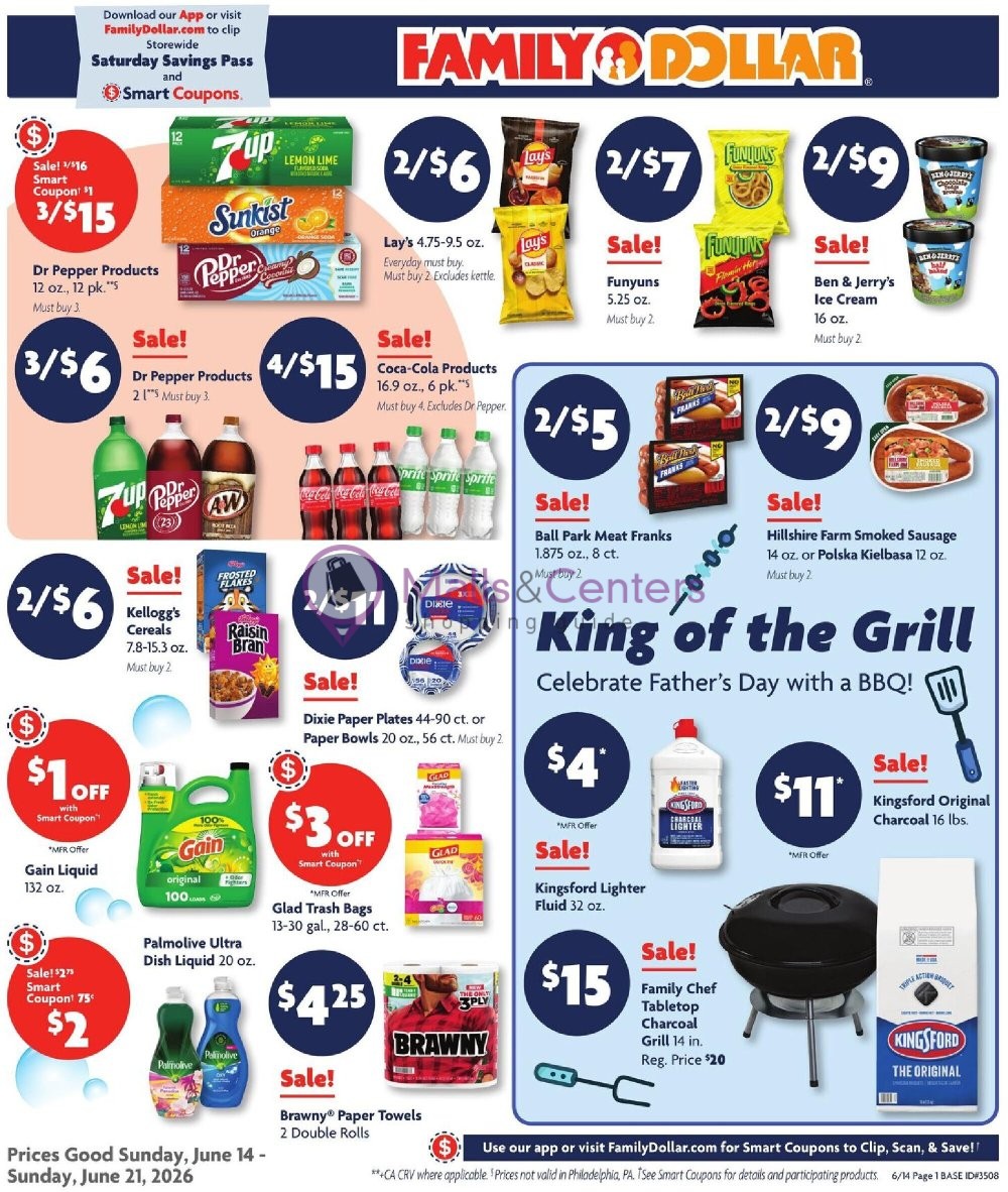 First page of weekly ad for Family Dollar valid: 06/14/2026 - 06/21/2026