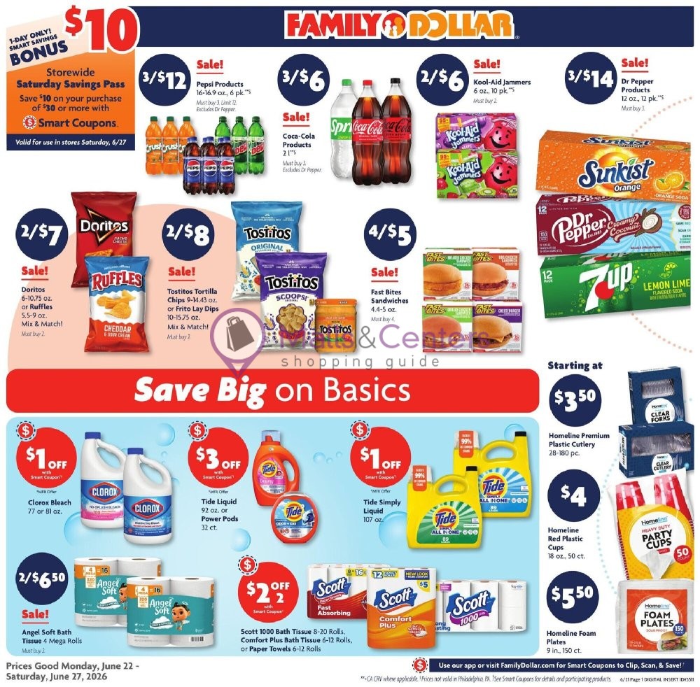 Weekly ad for Family Dollar valid: 06/22/2026 - 06/27/2026, page 1