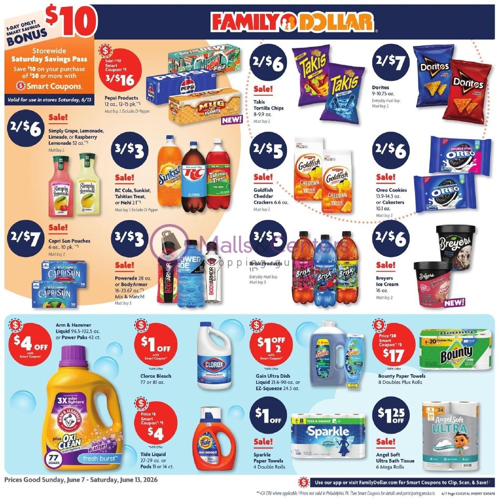 Weekly ad for Family Dollar valid: 06/07/2026 - 06/13/2026, page 1