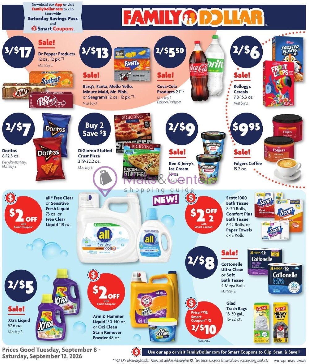 Weekly ad for Family Dollar valid: 09/08/2026 - 09/12/2026, page 1