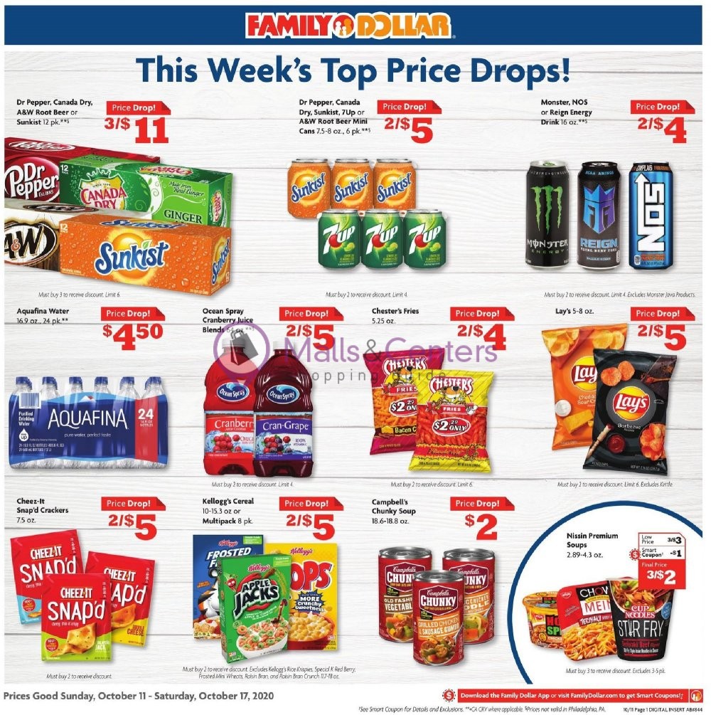 Family Dollar Weekly ad valid from 10/11/2020 to 10/17/2020 MallsCenters