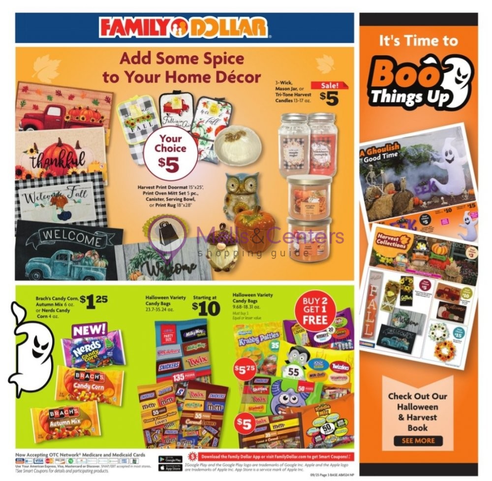 Family Dollar Weekly ad valid from 09/25/2022 to 10/01/2022 MallsCenters