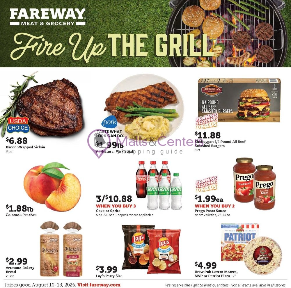 First page of weekly ad for Fareway valid: 08/14/2026 - 08/15/2026