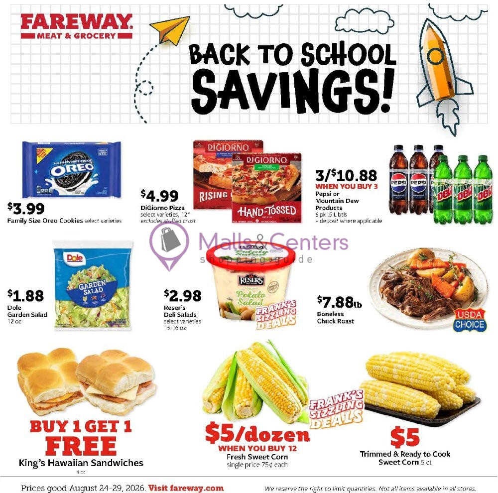 Weekly ad for Fareway valid: 08/24/2026 - 08/29/2026, page 1