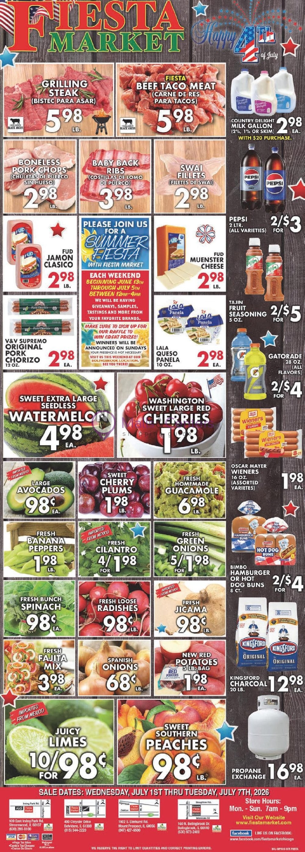 Weekly ad for Fiesta Market valid: 07/01/2026 - 07/07/2026, page 1