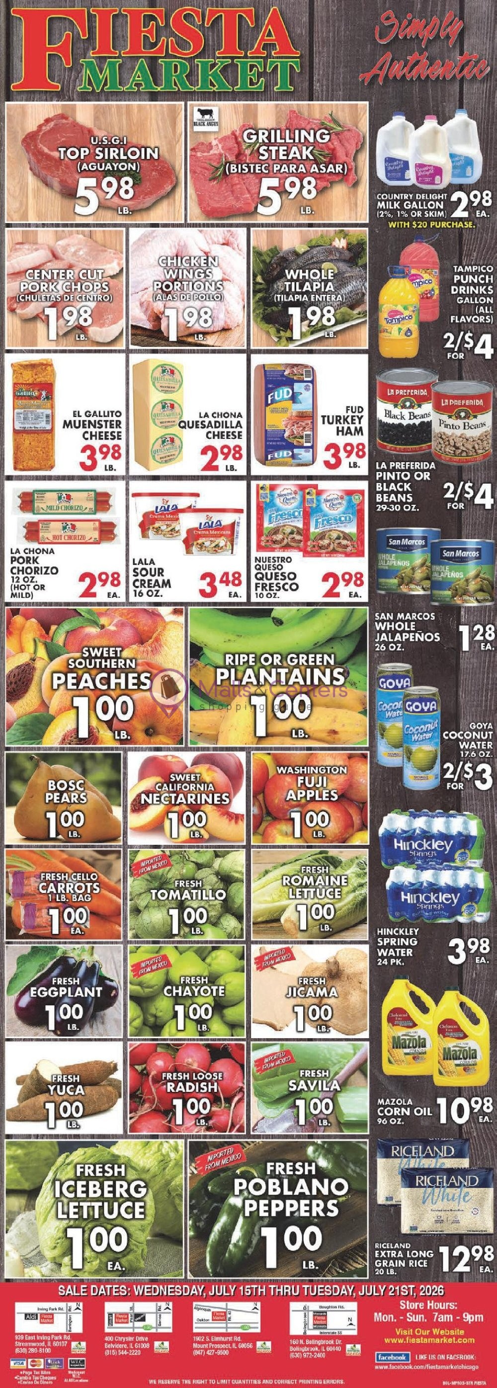 Weekly ad for Fiesta Market valid: 07/15/2026 - 07/21/2026, page 1