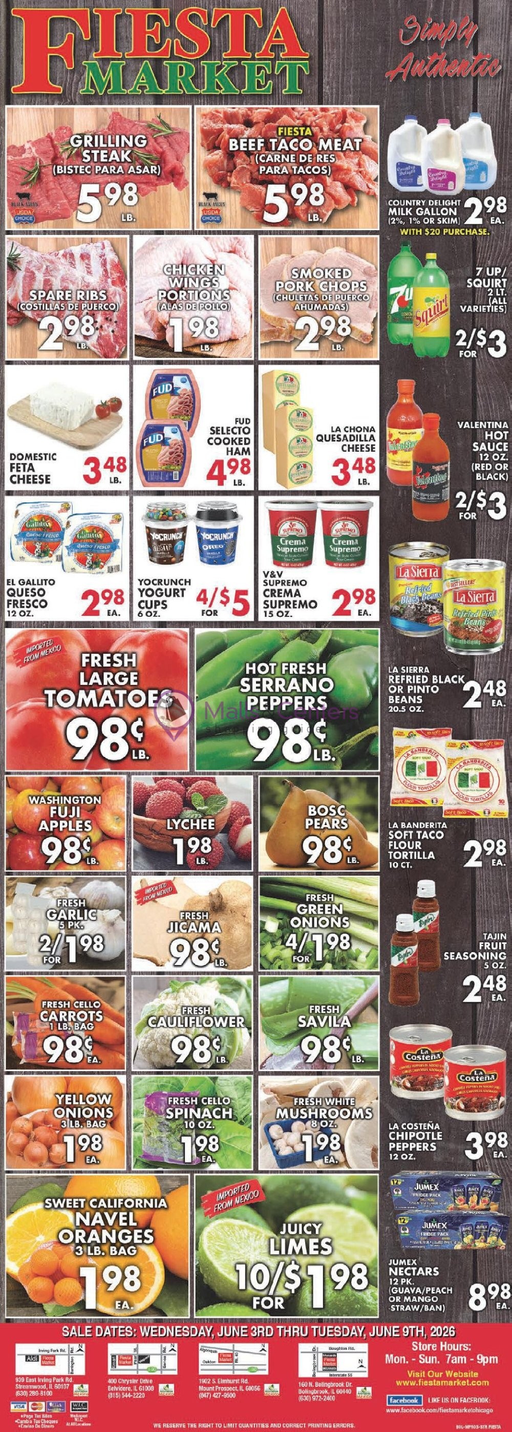 Weekly ad for Fiesta Market valid: 06/03/2026 - 06/09/2026, page 1