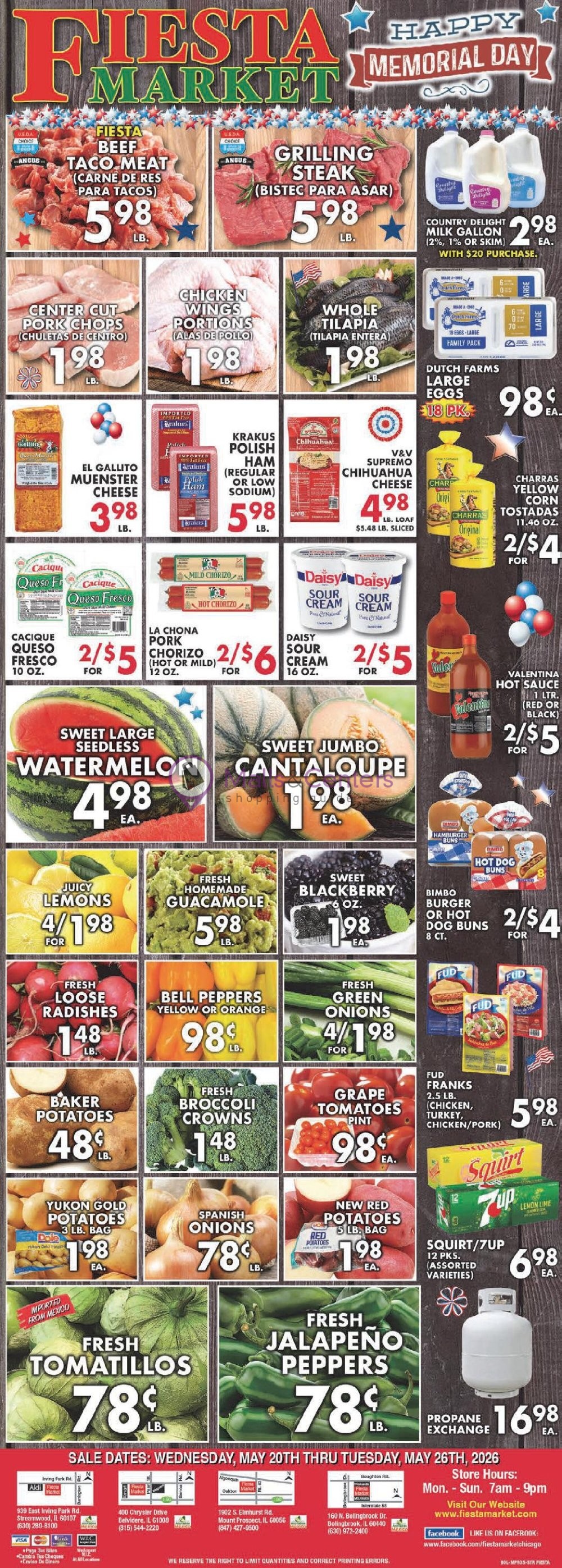 Weekly ad for Fiesta Market valid: 05/20/2026 - 05/26/2026, page 1