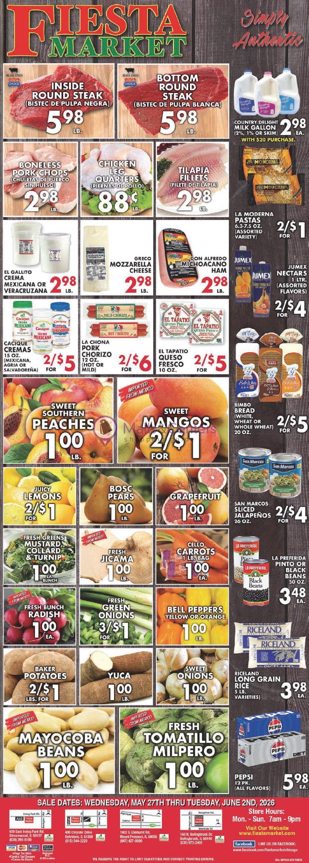 Weekly ad for Fiesta Market valid: 05/27/2026 - 06/02/2026, page 1