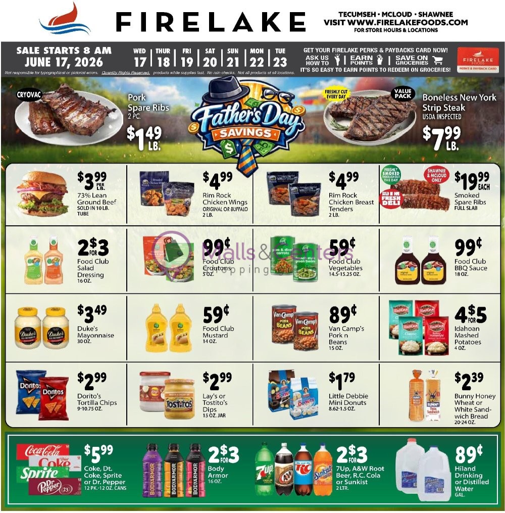 Weekly ad for FireLake Discount Foods valid: 06/17/2026 - 06/23/2026, page 1